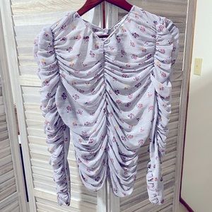 Gorgeous Zara ruched purple floral top